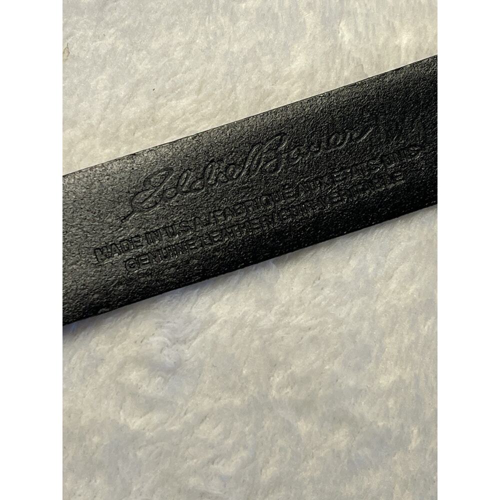 Eddie Bauer Mens 40 Black Genuine Leather Dress Belt Silver Gold Brass Buckle - Picture 5 of 15
